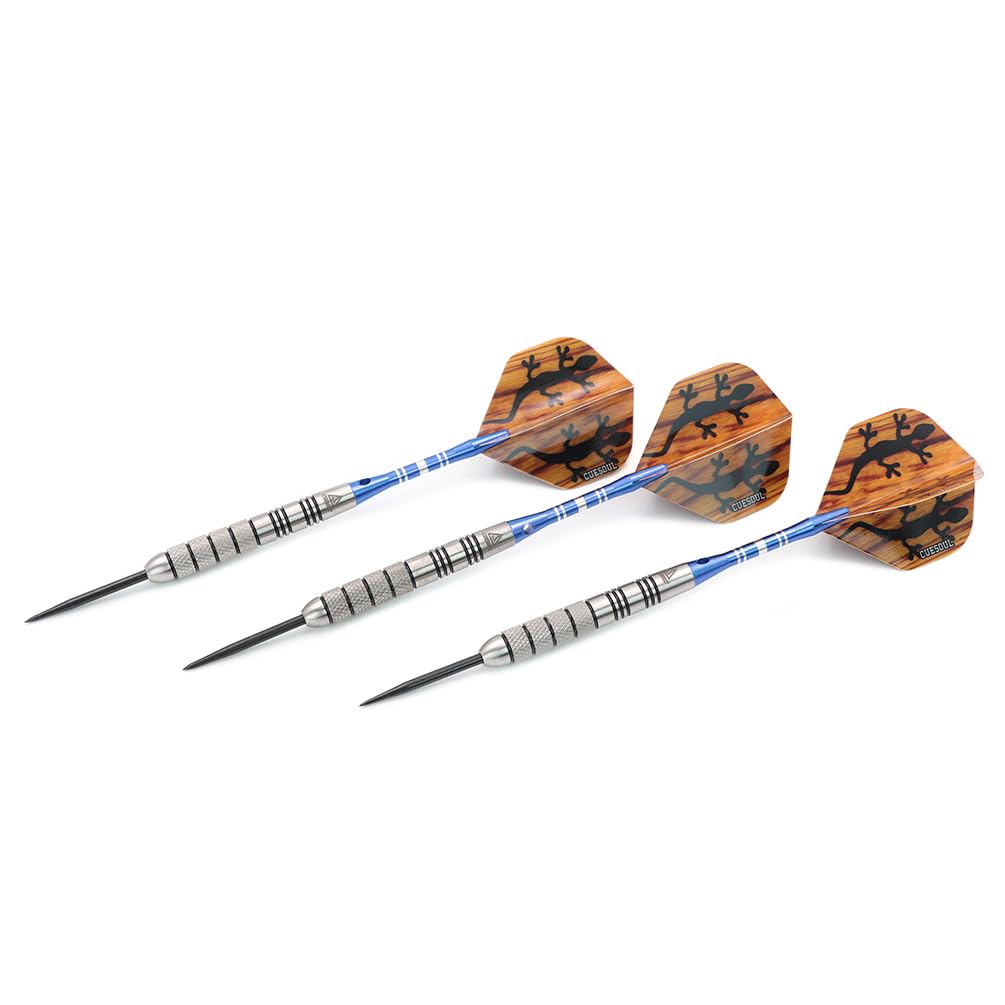 CUESOUL 90% Tungsten Steel Dart 22/24/26/28/30 Grams Darts Set Center Weighted Enhanced Control, Knurled Surface Supergrip, Aluminum Shafts Case