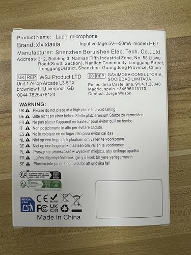 Wireless Lavalier Microphone with LED Display, Lavalier Microphones Clip on Mic With Noise Reduction, for Video Recording, Tiktok, Youtube, Vlog Podcast Content Creator, for Android and iPhone,（Black）