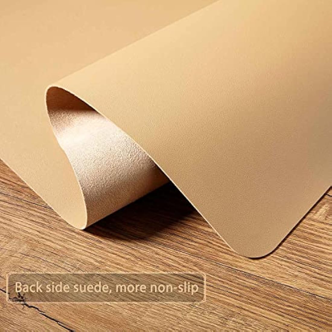 DOBAOJIA Mouse Pad Extended Mouse Mat X-Large Desk Pad Large Desk Blotter Writing Pad for Laptop/Office/Home, PU Leather Waterproof +Suede Non-Slip 31.5'' X 15.7'' (Khaki)