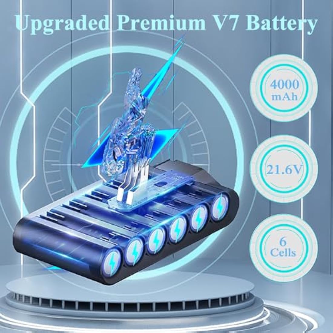 DTK Battery Replacement for Dyson V7 Battery SV11 Vacuum Cleaner fluffy Motorhead trigger animal plus Mattress Cordless 21.6V 4000mAh