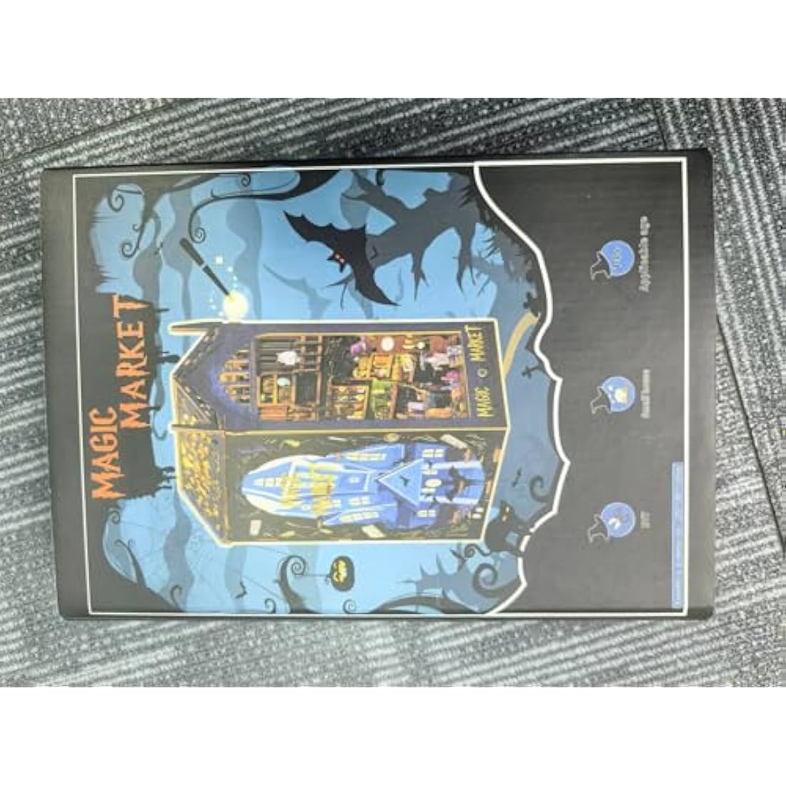 DIY Book Nook Kit - DIY Miniature Dolls House Kit with Furniture and LED Light, 3D Puzzle Wooden Art Bookends, Model Kits for Adults to Build (Magic Bazaar)