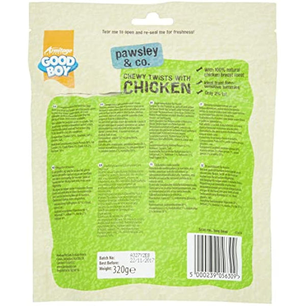 Good Boy Chicken Chewy Twists Dog Treats, 320g
