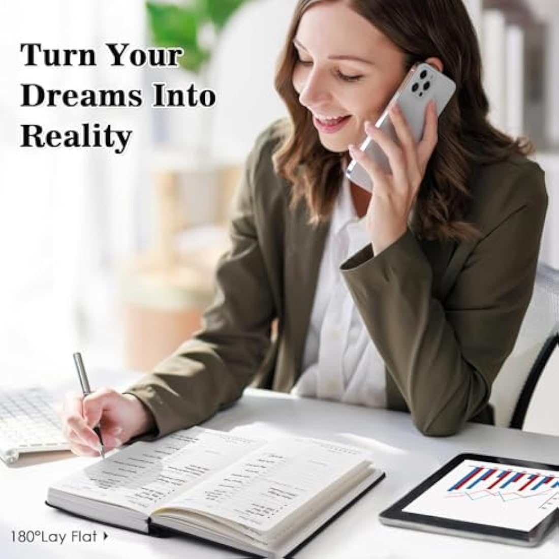 Asten Planner, Undated Daily Planner with To Do List, 365 Days Planner for ADHD Adult, Agenda Men, Hourly Planner Notebook for Goal Setting, Productivity Planner with Calendar, 8.3'' x 5.8'' (Black)