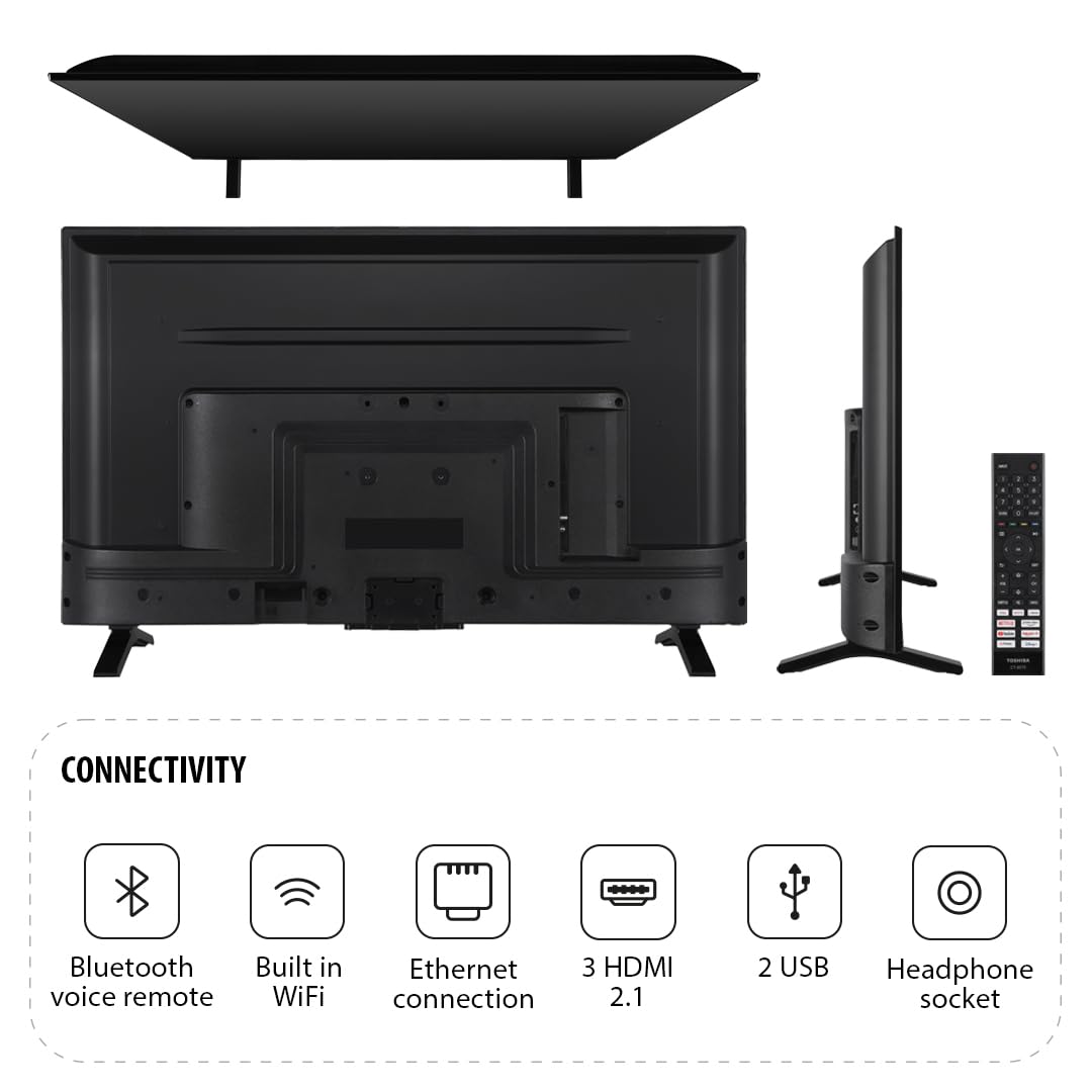 Toshiba 50”UV2F53DBU 4K Smart VIDAA TV, Ultra HD, HDR10, Freely, Disney+, Prime Video, Netflix, Dolby Atmos, Dolby Vision, Sound by Onkyo, Works with Alexa, Works with Google Assistant, VIDAA Voice