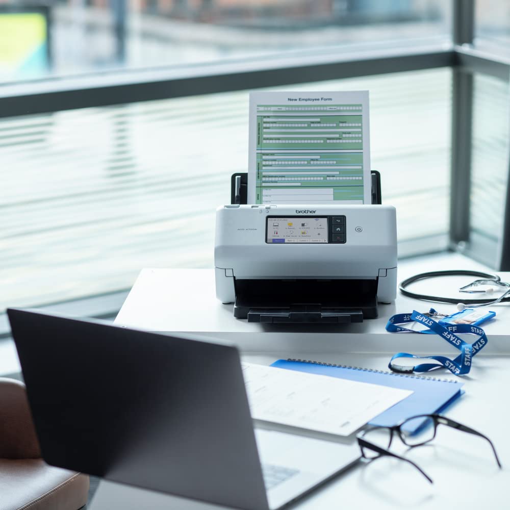 Brother ADS-4300N Desktop Document Scanner |SuperSpeed USB 3.0 |Double-sided |Advanced Image Capture, UK Plug