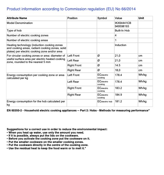 AEG 6000 Series Induction Hob, IKX64441CB, 4 Cooking Zones, 60cm, Bridge Function, Hob2Hood Function, Built-In Hob Timer, Key-lock, 3 Step Residual Heat, Black