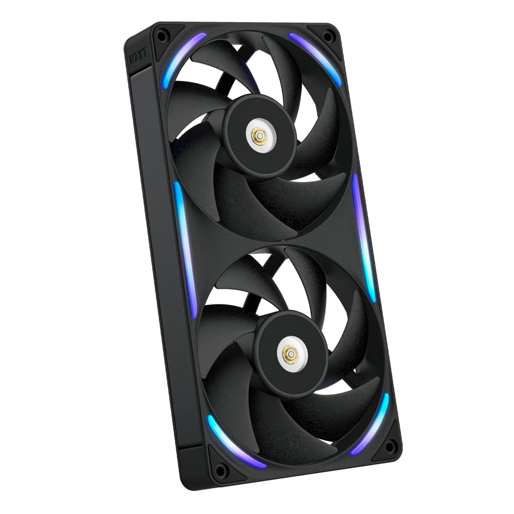 NZXT F420 RGB Core - 420mm Single-Frame Fan Unit with 3 x 140mm RGB Fans - Speed & Lighting Control - High Static Pressure & Airflow - Fluid Dynamic Bearings - 8 aRGB LEDs Per Fan - White