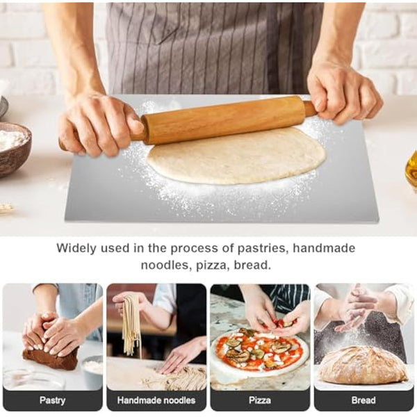 DOITOOL Stainless Steel Worktop Saver Food Cutting Board Stainless Steel Chopping Board Dough Board Non Stick Baking Board for Rolling Dough Making Bread Pizza Biscuits - 30 x 40CM