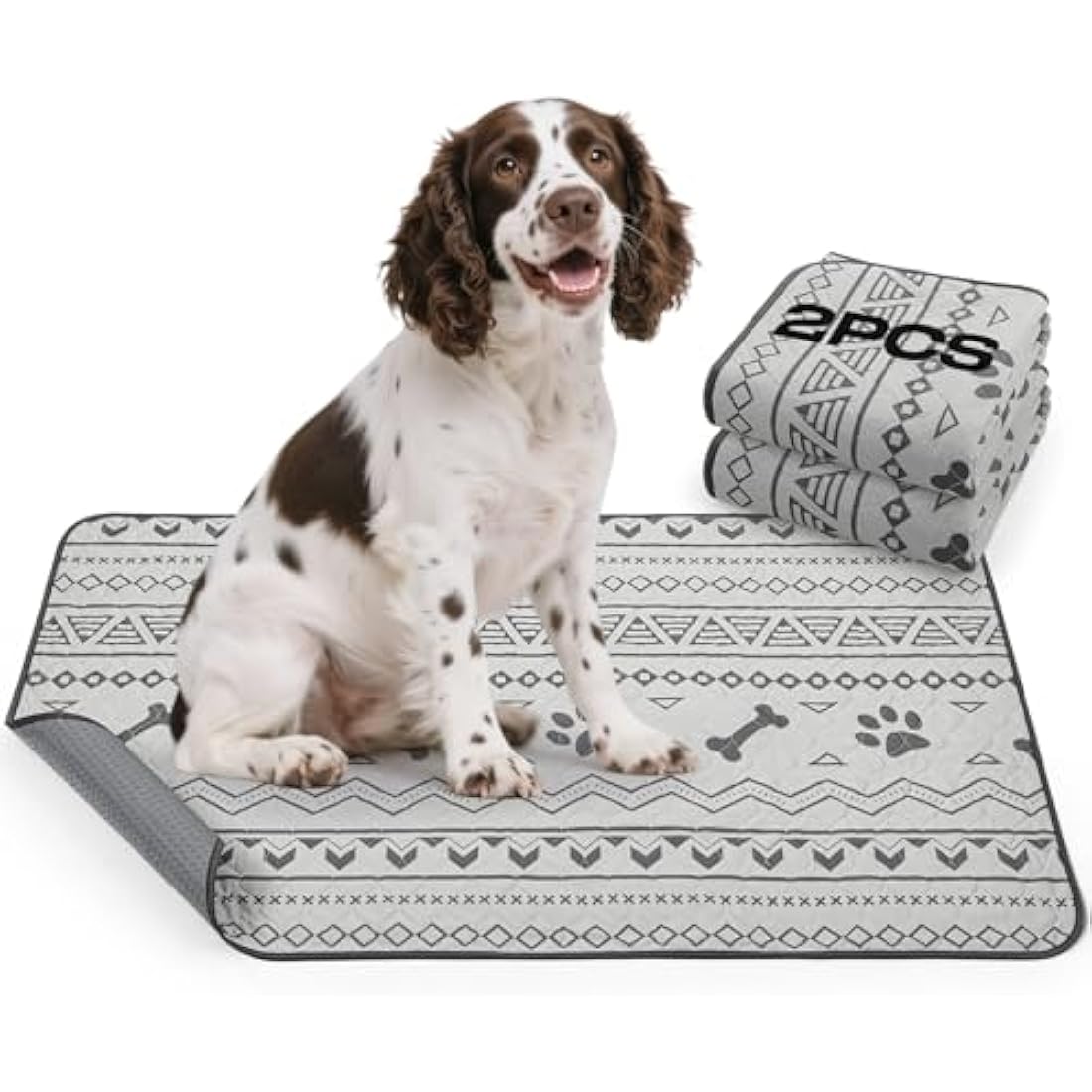 PICK FOR LIFE Reusable Puppy Pads, 2 Pack Washable Puppy Pads, Super Absorbent Leak-Proof and Non-Slip Dog Mat Pee Pads for Dog, Fast Drying Training Pads for Home, Playpens, Crates, Car - 90x120cm