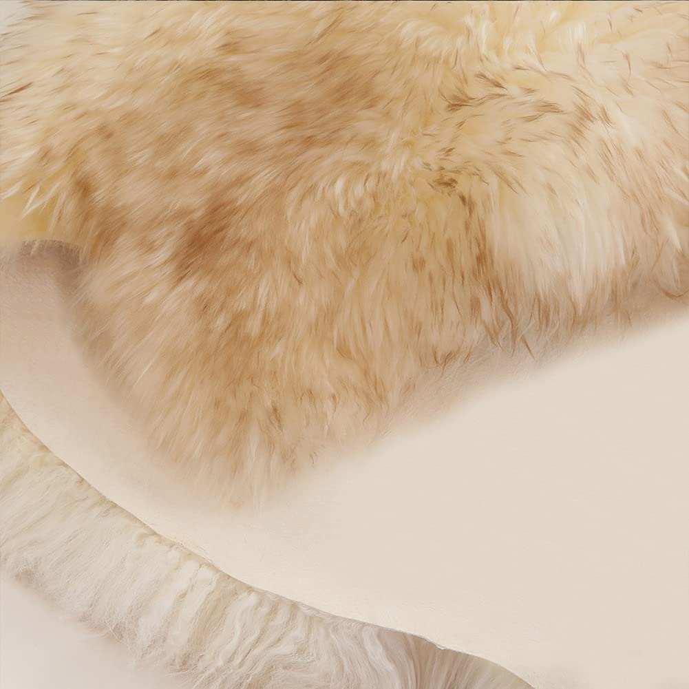Altlue Genuine Sheepskin Rug - Natural Full Sheepskin Throw (70x100cm)
