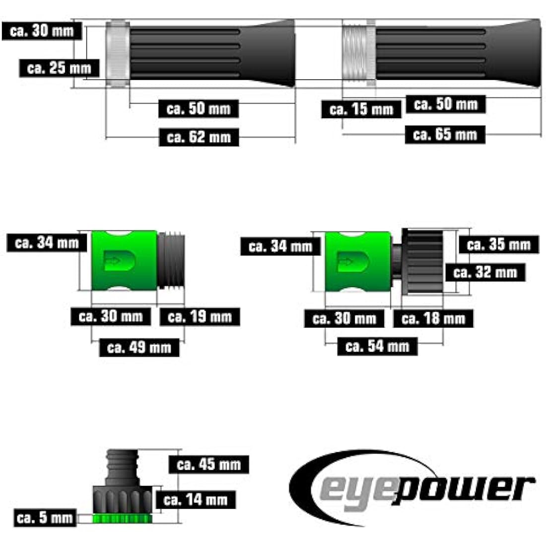 EYEPOWER 30m Kink-Free Garden Hose 100ft Stainless Steel Water Hose Pipe Flexible Silver