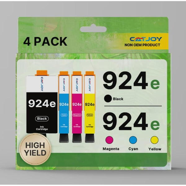 924XL 924 XL Ink Cartridges for HP 924 Ink Cartridge 924e Multipack Compatible with HP OfficeJet Pro 8120 8122 8123 8125 8128 8130 8132 8133 8134 8135 (4-Pack, Black Cyan Magenta Yellow with Chips)