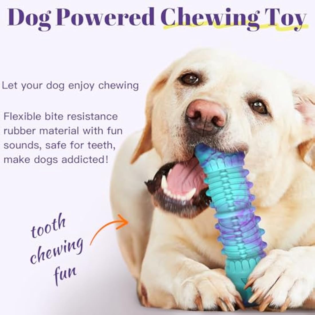 HETOO Dog Chew Toys Indestructible Dog Toys for Large Medium Breed Durable Rubber Squeaky Toy for Aggressive Chewers Tough Strong Bone Outdoor Interactive Dog Toys Birthday Gifts Purple