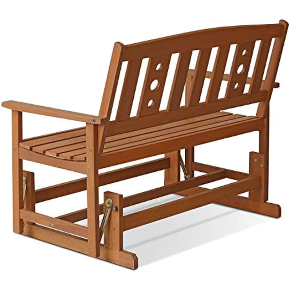 Furinno Outdoor Hardwood New Mexico Glider, Wood, Natural, 111.76 (W) x 91.49 (H) x 70 (D) cm