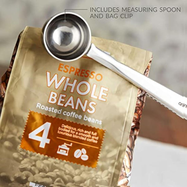 Andrew James Double Walled Stainless Steel Cafetiere Gift Set with 3 Mesh Filters, Coffee Measuring Spoon and Bag Sealing Clip, Delicious French Press Coffee, Easy to Clean (1000ml, Black)