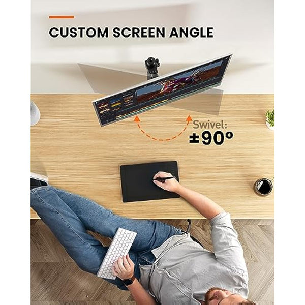 ErGear Single Monitor Stand for 13”-32” Screens, Portable Arm Desk Mount, Monitor Mount Vesa with Height Adjustable Swivel, Tilt, Rotation, 2 Mounting Options, Vesa 75x75/100x100mm