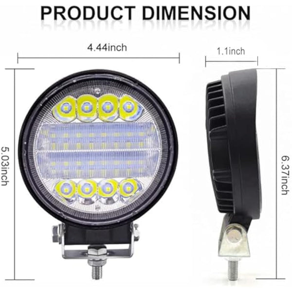 2PCS LED Work Lights,72W Off Road Driving Fog Lights LED Spotlights 12V 24V Roof Light Bar LEDs Auxiliary Lights for Off Road 4x4 SUV UTV ATV Heavy Duty Truck Tractor Boat