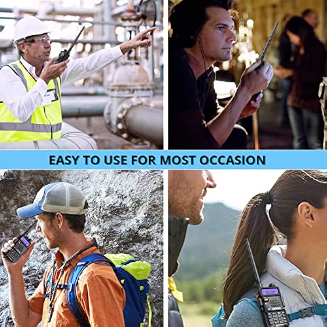 eSynic Professional Walkie Talkies uv5r 5W Rechargeable UV-5R Radio Walkie Talkies VHF/UHF Dual Band Clear Calls 2 Way Radio Long Range with LED Display 128CH Supports VOX FM Functions