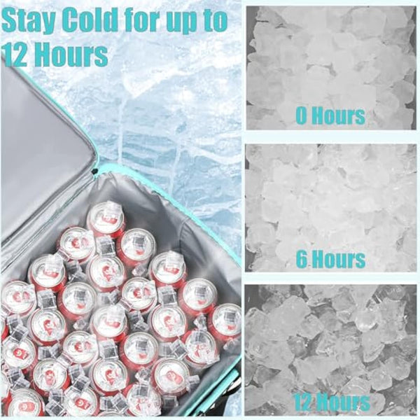 INSMEER Large Cooler Bag, 55L / 90 Cans Insulated Leakproof Cool Bag, Collapsible XXL Large Capacity Picnic Bag with Bottle Opener, for Camping, Beach, Shopping, Picnic, Outdoor