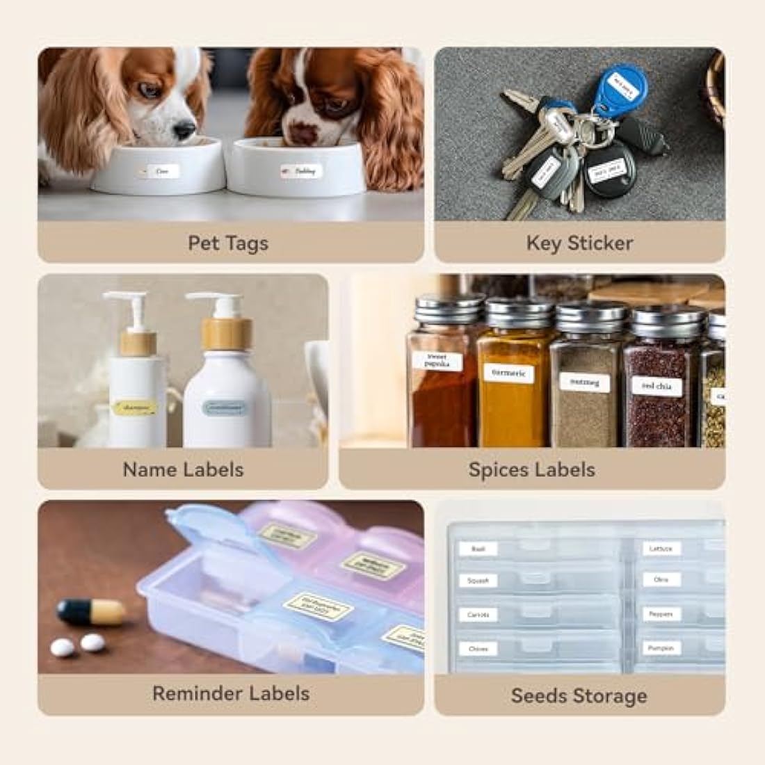 NIIMBOT Thermal Label Maker Tape Waterproof Lables 0.47" x 1.57"(12×40mm) Printer Sticker Labeling Tape with Self-Adhesive for D11/D110/D101 Label Maker(White)