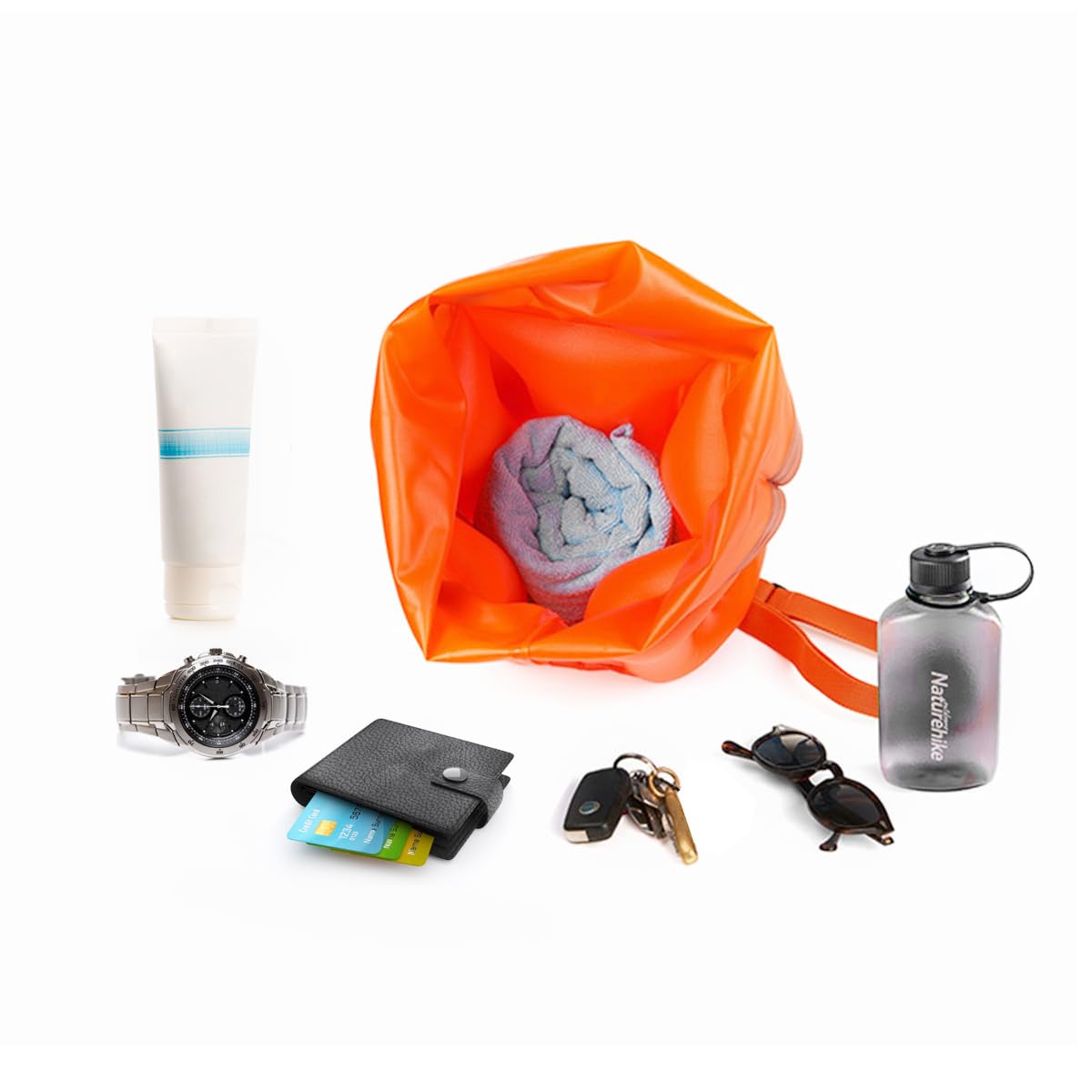 WholeFire 20L Swim Buoy Waterproof Inflatable Dry Bag Swim Safety Float for Water Sports, Open Water Swimmers, Triathletes, Kayakers and Snorkelers