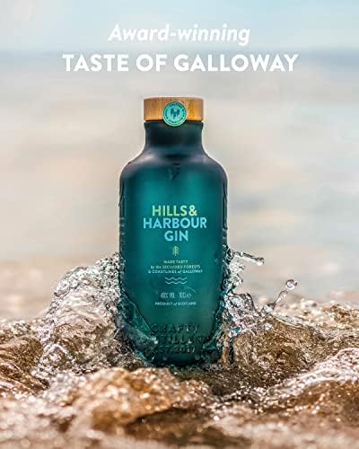 Hills and Harbour Gin 70cl (40% ABV) - Multi-Award Winning Scottish Craft Gin - Infused with Forest Fir, Tropical Fruits, Citrus Spice and Tangy Sherbet - Innovative New Eco-Friendly Bottle Available