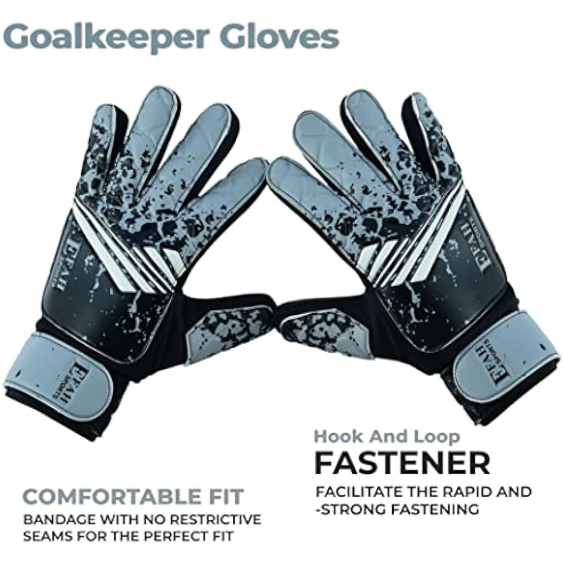 EFAH SPORTS Football Goalkeeper Gloves For Boys kids Children Youth Soccer Goalie Glove with Super Grip Palms