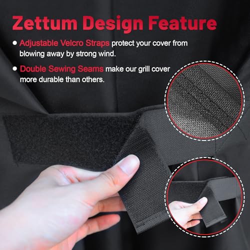 Zettum BBQ Cover 182 CM - 7132 Large Grill Barbecue Cover for Weber, Nexgrill, Monument, Dyna-glo, Brinkmann Grill Heavy Duty & Waterproof, PU Coating