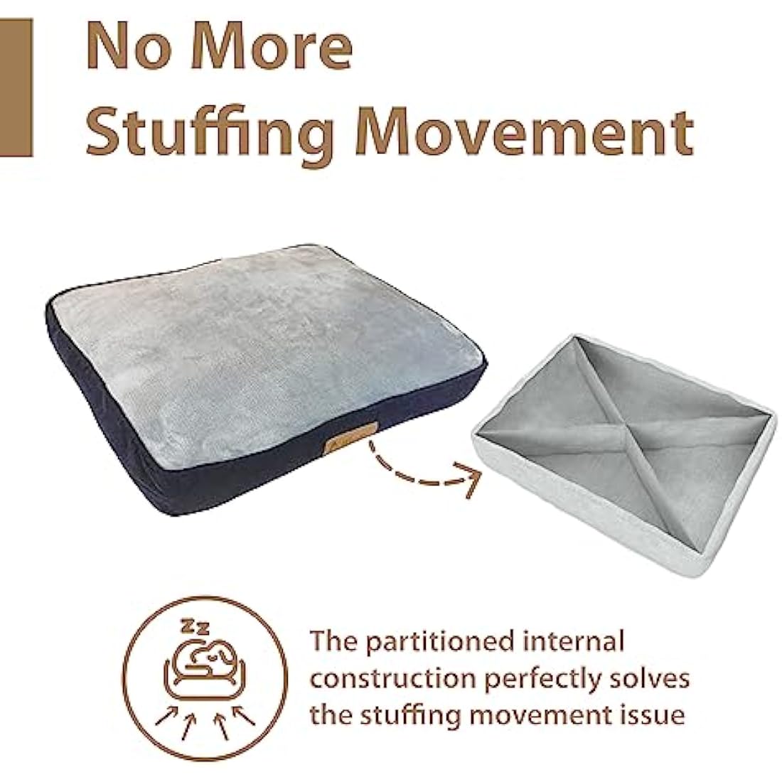 Ellie-Bo XL Dog Bed for 42-inch Dog Cage/Crate - Blue Corduroy/Grey FauxFur