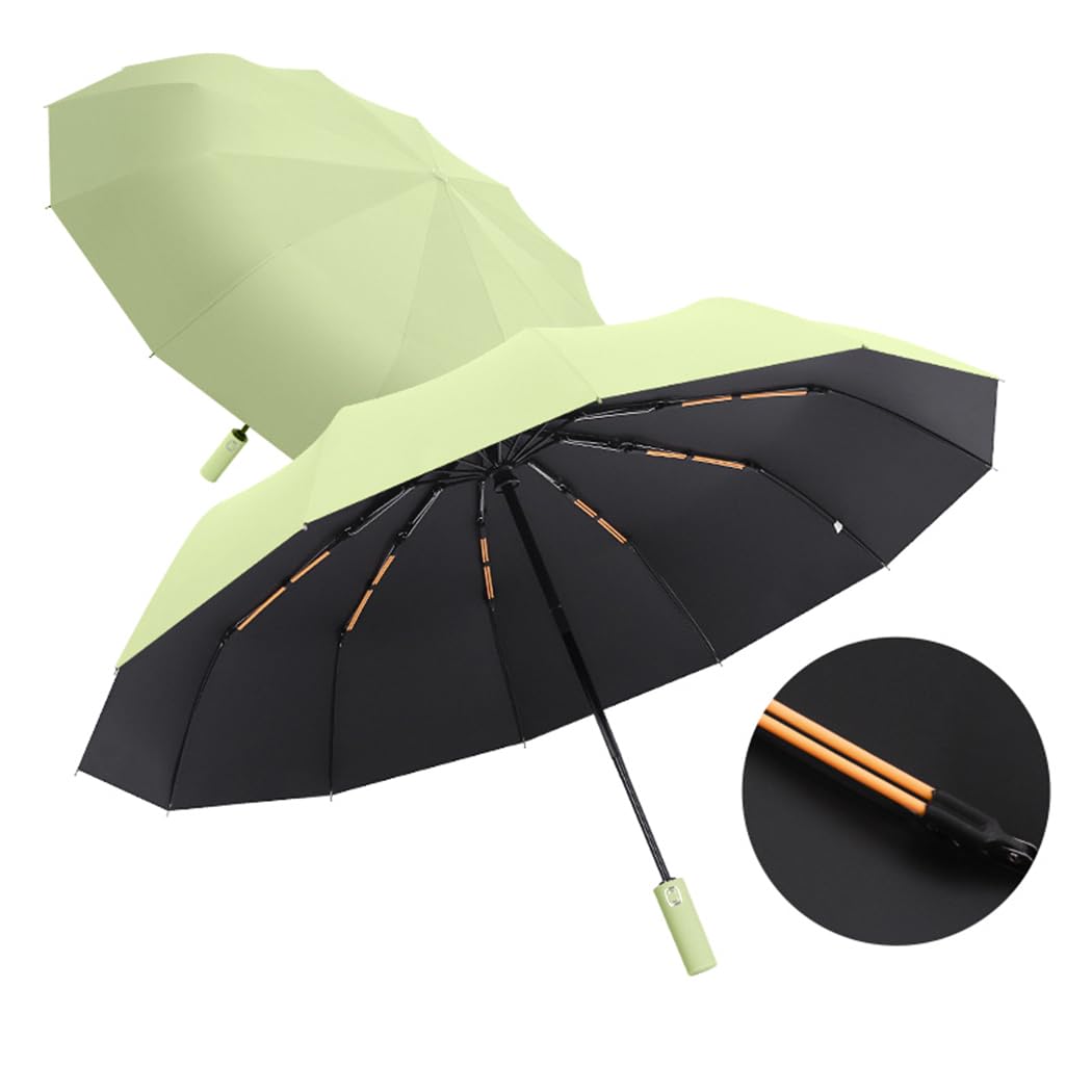 Maibar Umbrella Windproof Strong 24 Ribs Compact Umbrellas Sun UV Protection spf 50 Folding Travel Large Auto Open Close Umbrellas Umbrella (Black)