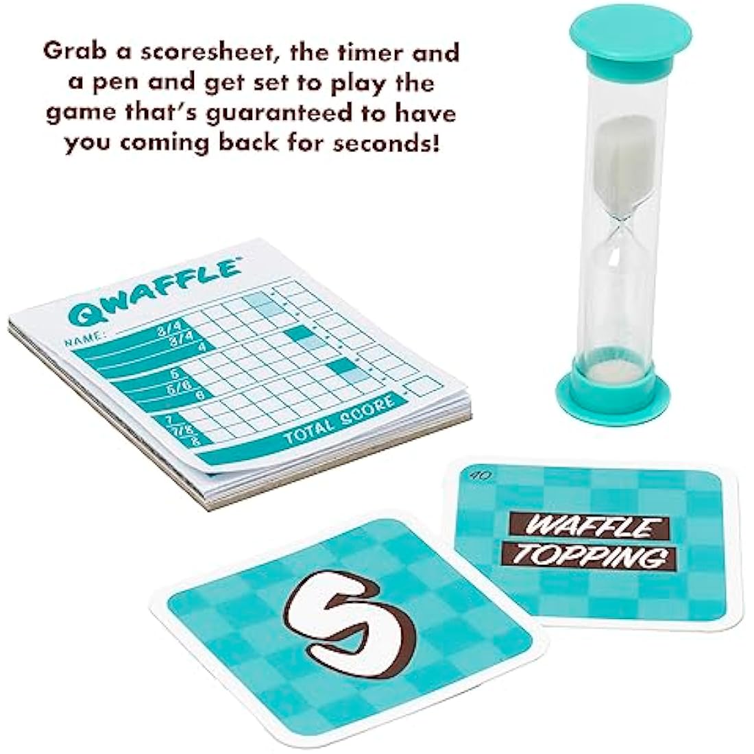 Ideal | Qwaffle: The tasty game of words and letters | Family Word Games | 2+ Players | Ages 8+