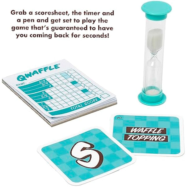 Ideal | Qwaffle: The tasty game of words and letters | Family Word Games | 2+ Players | Ages 8+