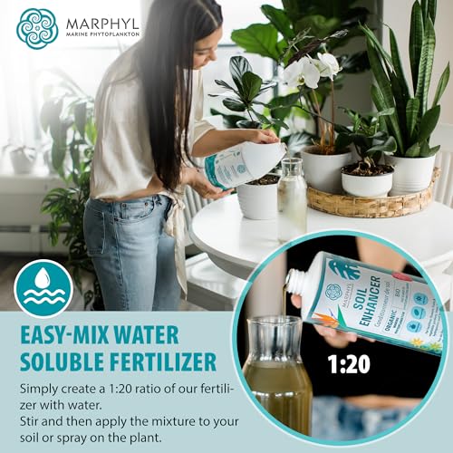 MARPHYL Organic Liquid Fertilizer - Outdoor & Indoor Plant Food - Nutrient-Rich Garden Fertilizer- All Purpose Soil Enhancer for House Plants, Flowers, Vegetables, Succulents, Bamboo, Hydroponics