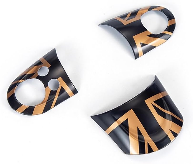 ABS Plastic Steering Wheel Decoration Trim Shell Sticker for Mini Cooper R55 Clubman R56 HatchBack R57 Convertible R58 Coupe R59 Roadster R60 Countryman R61 Paceman 2006~2016 B (Union Jack Gray)