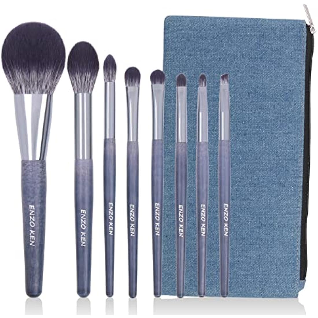 ENZO KEN Natural Purple Badger Hair Makeup Brushes Set Professional, Walnut Makeup Brush Set with Case, Cosmetic Brushes Makeup Set, Natural Bristle Makeup Brush - ShuiMo