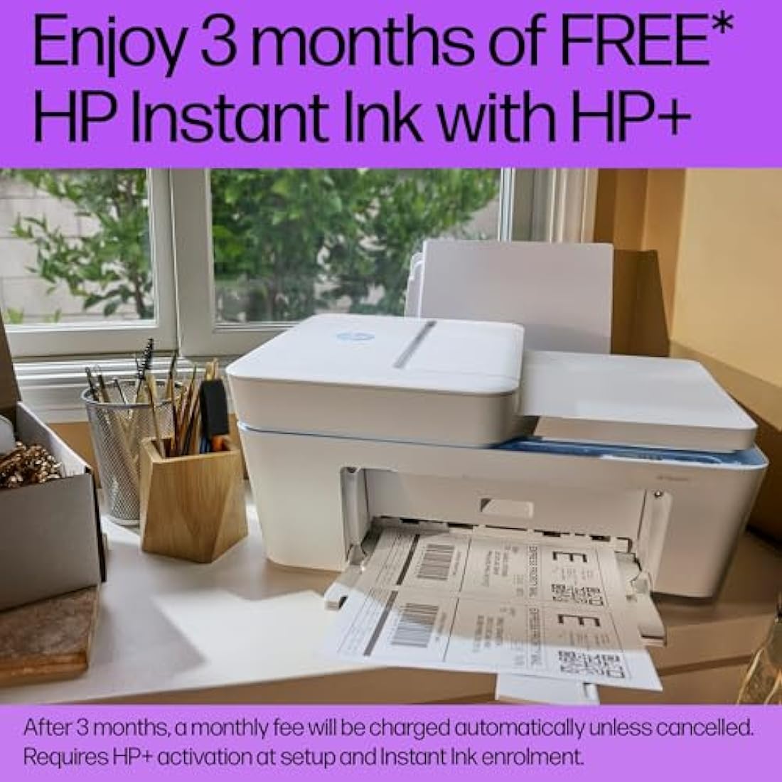 HP DeskJet 4220e All in One Printer | Perfect for Home | Colour | Wireless | Print, Scan & Copy, ADF | 3 Months of Instant Ink Included Easy Setup & Reliable Wi-Fi | Cement
