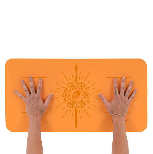 LIFORME Happiness Yoga Pad - Free Yoga Bag, Patented Alignment System, Warrior-Like Grip, Non-Slip, Eco-Friendly and Biodegradable, 4.2mm Thick pad