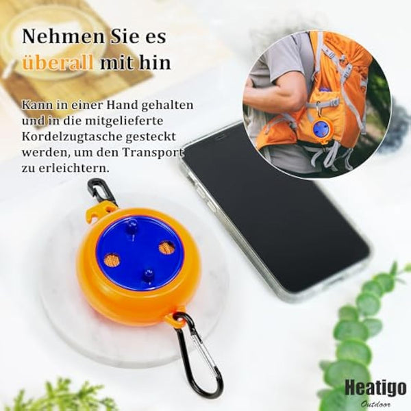 Heatigo 8M Portable Camping Retractable Clothes Line Clothes Airer for Holiday Outdoor, Bathroom, Laundry Room, Garden or Travel