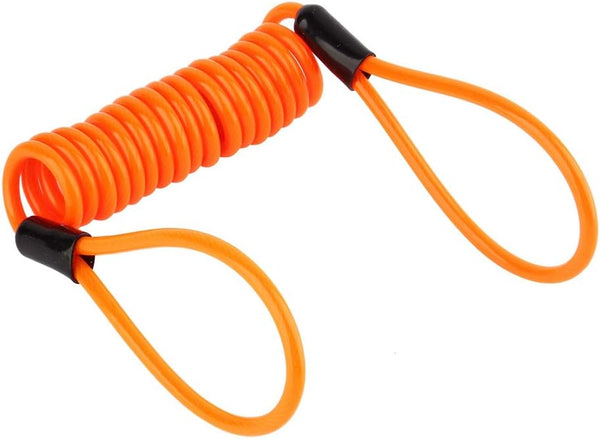 Anti Theft Spring Reminder Rope, Motorcycle Bike Alarm Disc Lock Antitheft Security Spring Reminder Cable Tight Orange