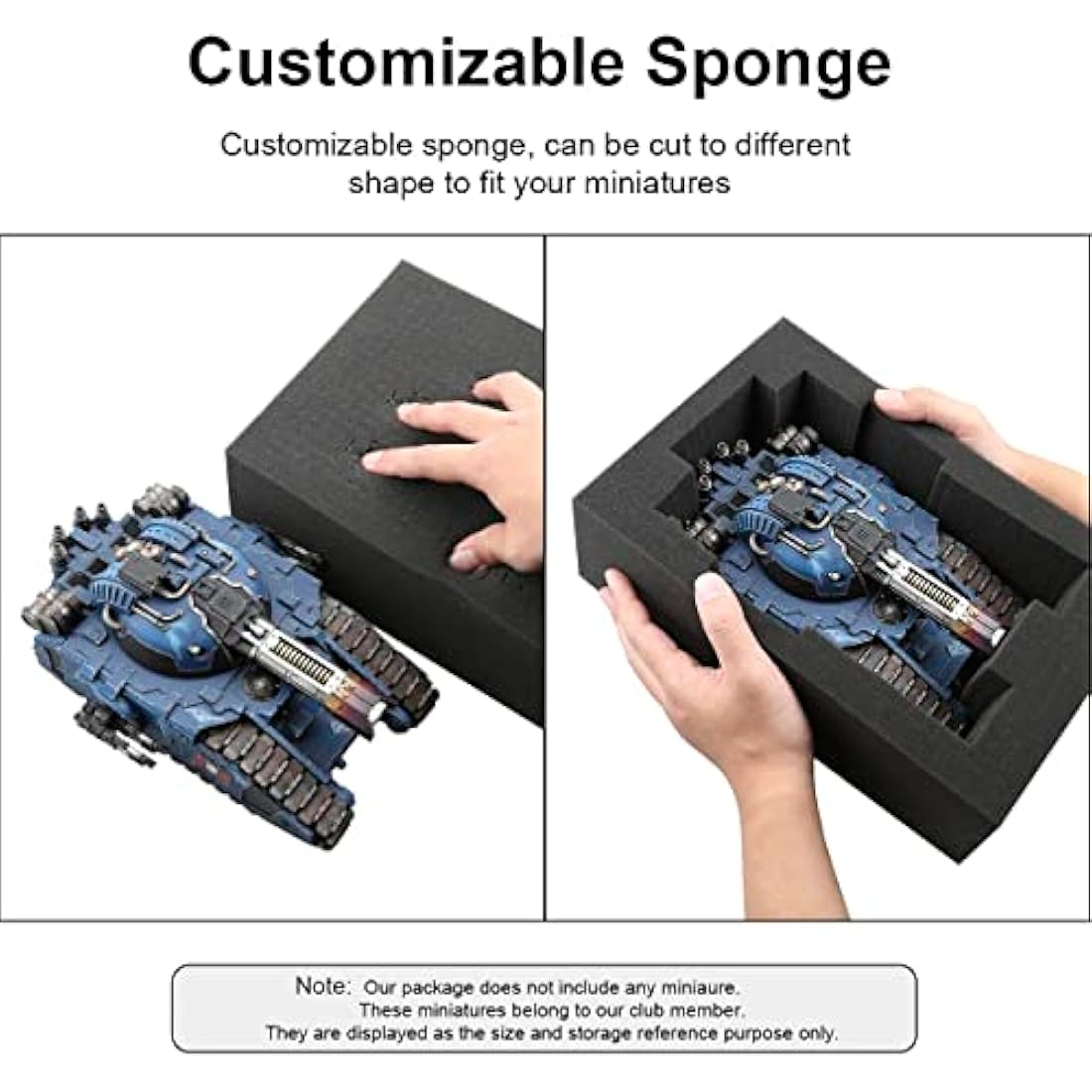 Jucoci Miniatures & Figure Storage Case with Customizable Foam to Carry Various Sizes for WH40K, WH AOS, Xwing, Infinite, and DND Miniatures(Compatible with Infanties and Large Units
