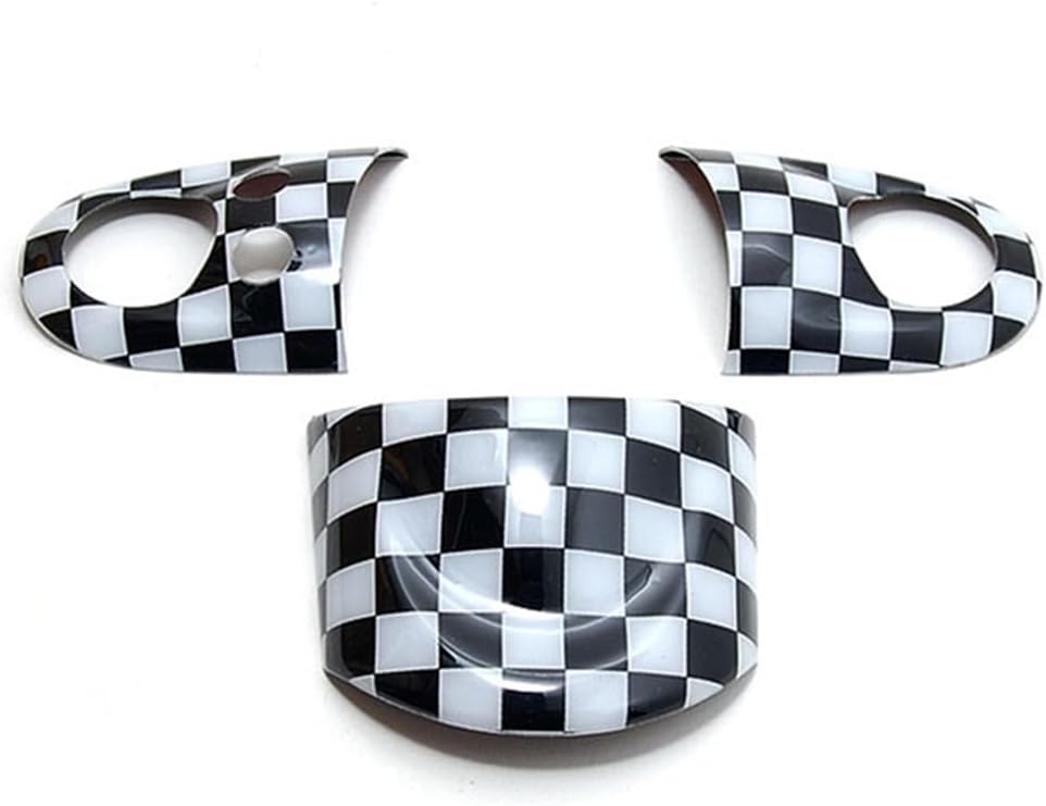 ABS Plastic Steering Wheel Decoration Trim Shell Sticker for Mini Cooper R55 Clubman R56 HatchBack R57 Convertible R58 Coupe R59 Roadster R60 Countryman R61 Paceman 2006~2016 B (Union Jack Gray)
