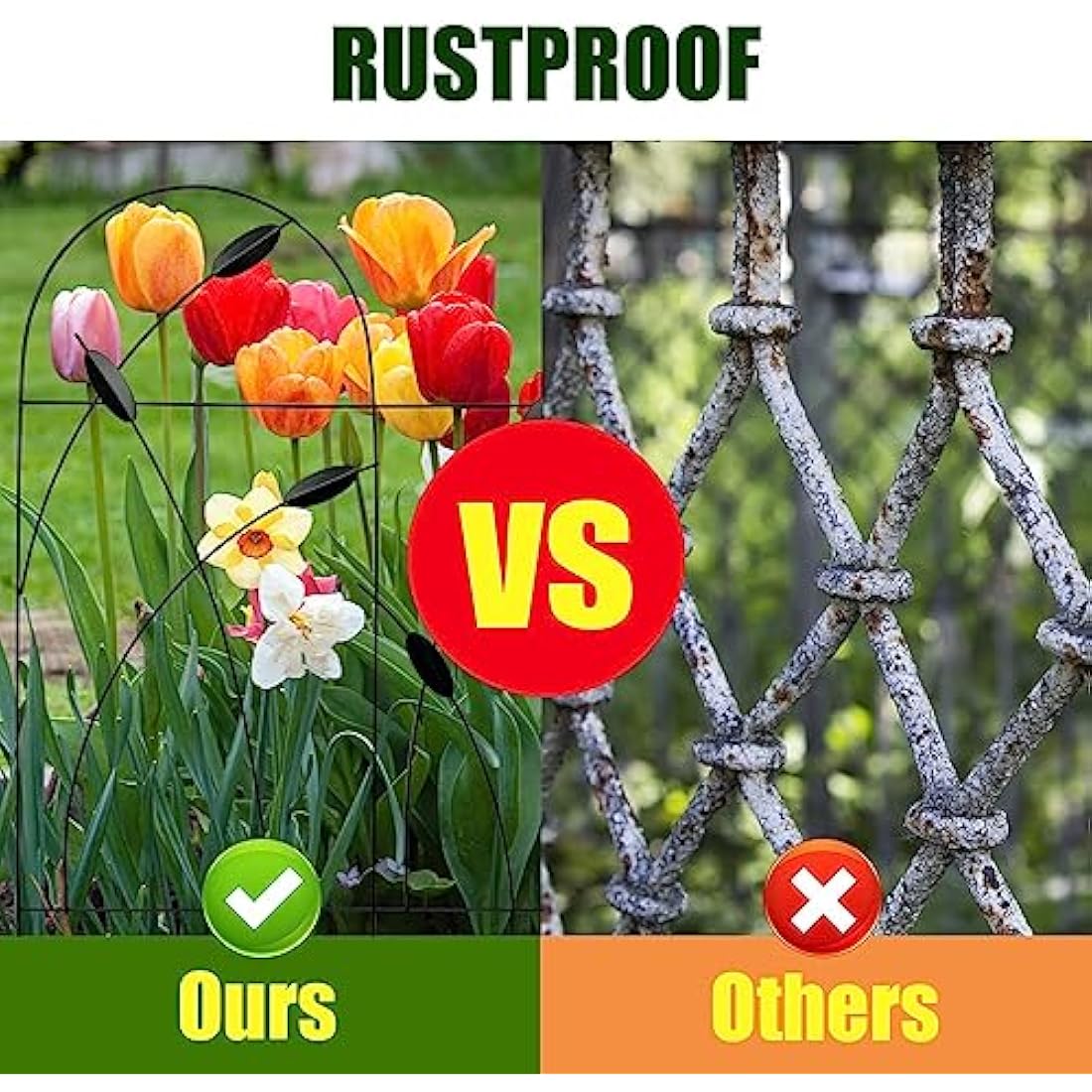 Thealyn Metal Decorative Garden Fence Panels, 82cm.H x 50cm.W (10 Panels, Total Length 4.9m) No Dig Fence Rustproof Wrought Iron Landscape Fencing for Flower Bed, Trees, Animal Barrier, Black