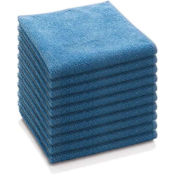 E-Cloth General Purpose Microfibre Cloth, Multipurpose Cleaning Cloth for Household Surfaces, Washable and Reusable, 100 Wash Promise, Blue, 10 Pack