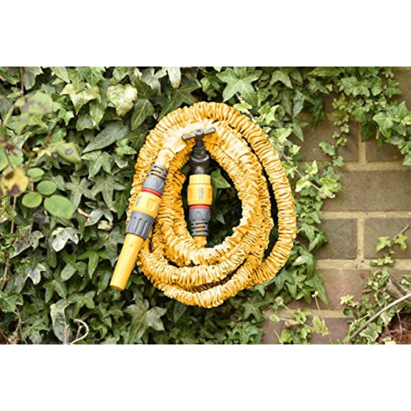 HOZELOCK - Superhoze Expanding Hose 15 m : Flexible Hose, Stretches up to 3x Original Length | With 2 Aquastop Fittings for a Watertight Connection: Ready to Use [8215A1240]
