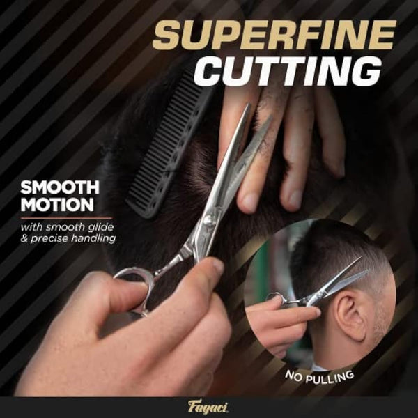 Fagaci Hairdressing Scissors Professional 6” Extremely Sharp Blades, Fine Cutting 440C Steel, Professional Hair Scissors for Women & Men, Barber Hair Cutting Shears