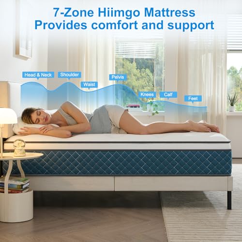 Hiimgo Single Mattress, Pocket Sprung Mattress with Soft Fabric, Medium Firm Mattress for Pressure and Back Pain Relief, Mattress in a Box