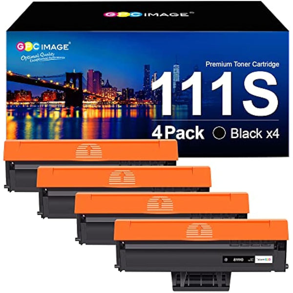 GPC Image D111L D111S Compatible Toner Cartridges Replacement for Samsung MLT-D111S MLTD111S for Xpress M2026 M2026W M2020 M2020W M2022 M2022W M2021 M2021W M2078W M2070 M2070W M2070FW (Black, 4-Pack)
