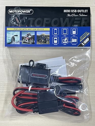 MOTOPOWER MP0609A 3.1Amp Motorcycle USB Charger Kit for Phone, GPS or Sport Camera