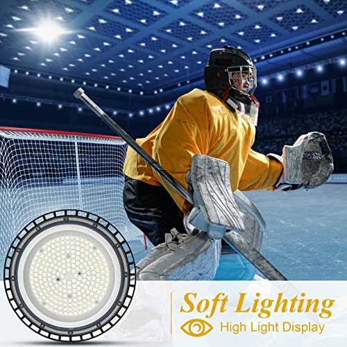 4Pack 150W UFO LED High Bay Light 15000 Lumens Industrial Lamp Commercial Area Lighting Fixture, Daylight White 6500K LED Shop LightsCommercial Lighting Fixture for Workshop Factory Warehouse Garage