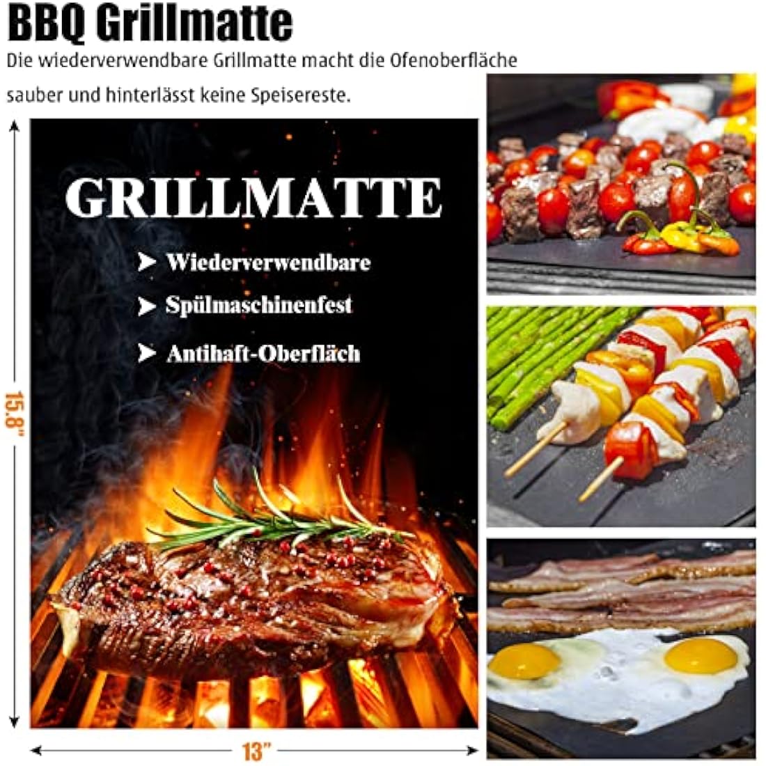 Grilliance 30pcs Stainless Steel Grill Tools Set for Men Gift Birthday, Heavy Duty BBQ Accessories Kit with Bag and Grill Mat, Portable Grilling Utensils for Outdoor Camping Silver